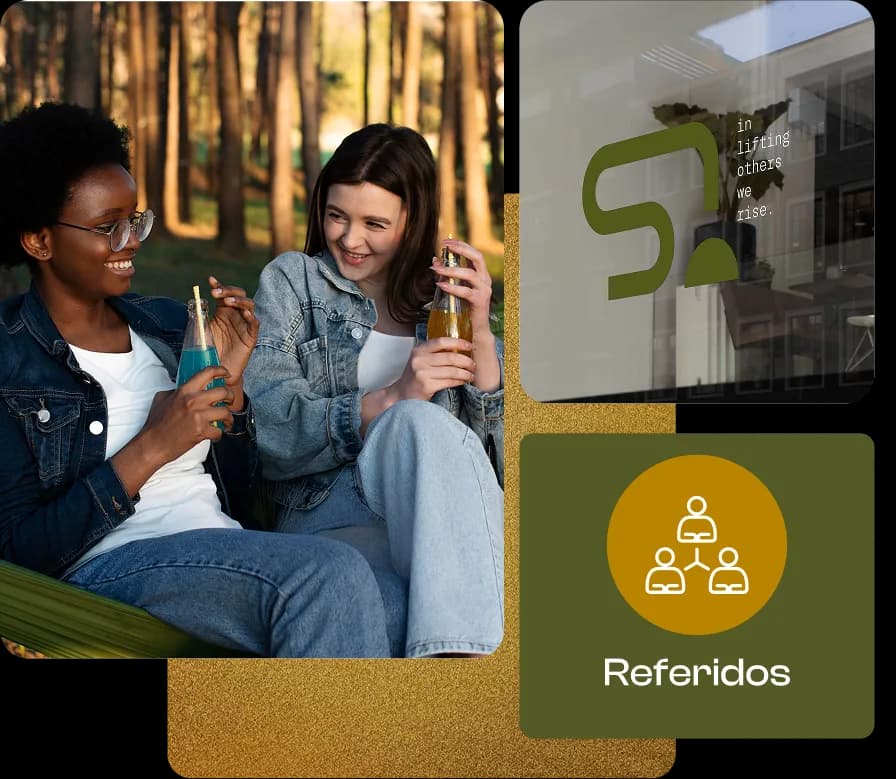 Collage del Plan de Referidos Sinergia